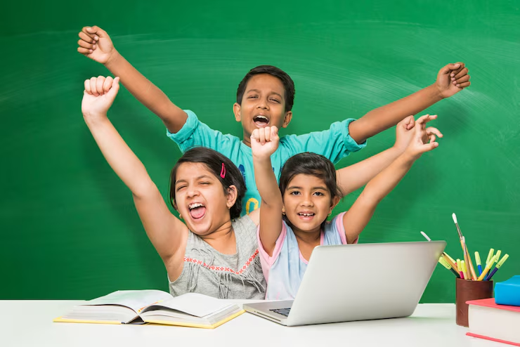 10 Ways to Make School Fun Again 2 time to make school fun, children raising their hands, proclaiming to make school fun