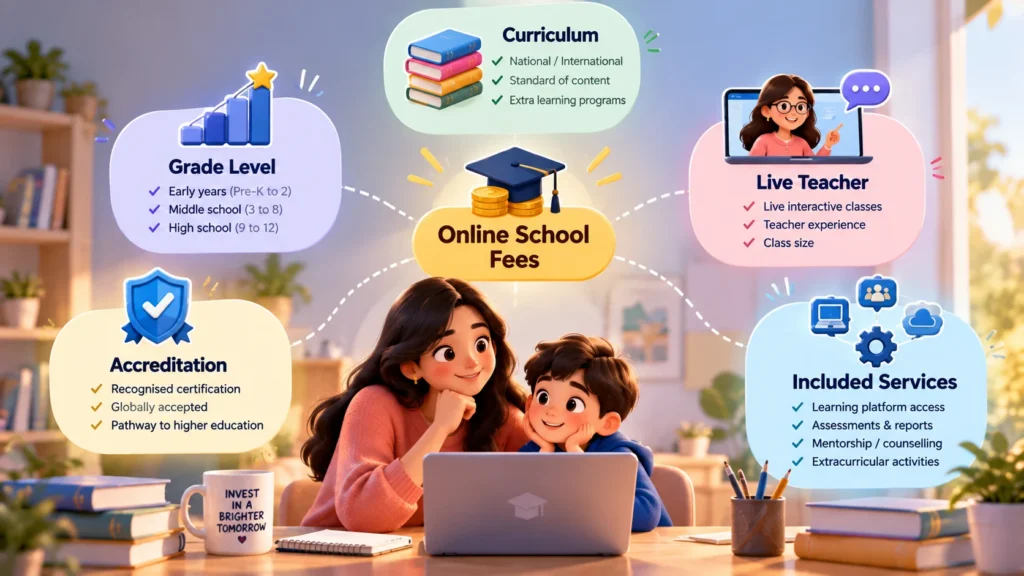 Factors affecting online school fees