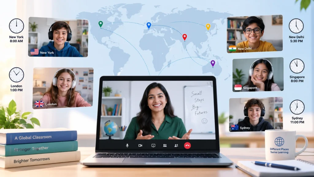 Online classes across time zones for international students