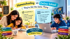 Difference between homeschooling and online school
