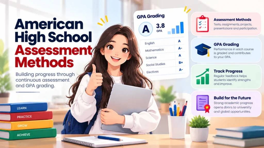 American high school assessment methods, GPA grading, and academic progress 