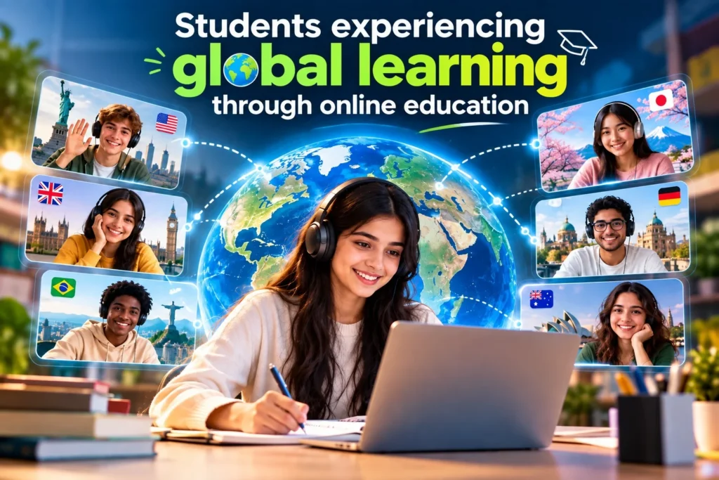 Students experiencing global learning through online education