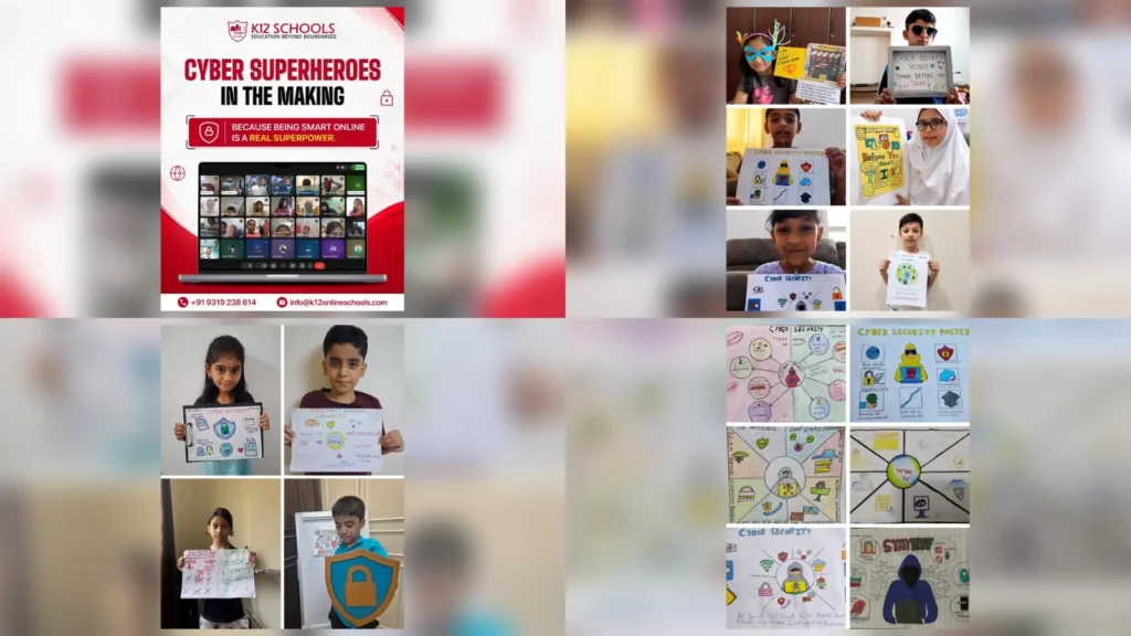K12 Schools students learning about cyber security through creative activities