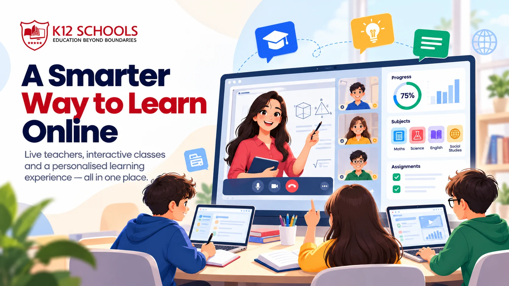 Learning management system connecting teachers, students and digital learning resources in an online education environment